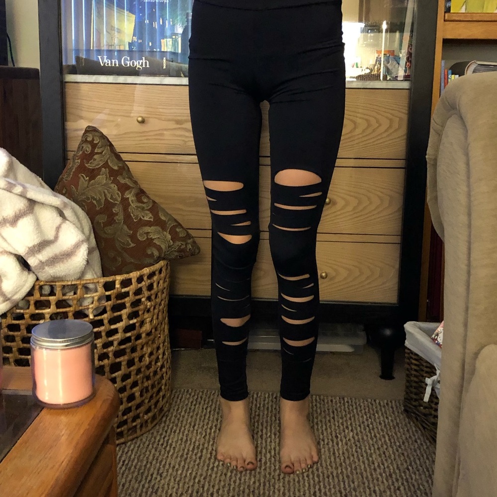 Black Ripped Leggings
